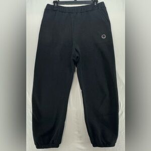 Things Between Sweatpants Jogger Black Smiley Face Womens Size L